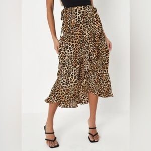 Princess Polly Cheetah Wrap Midi Skirt